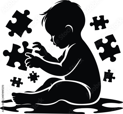 Child Puzzle Silhouette