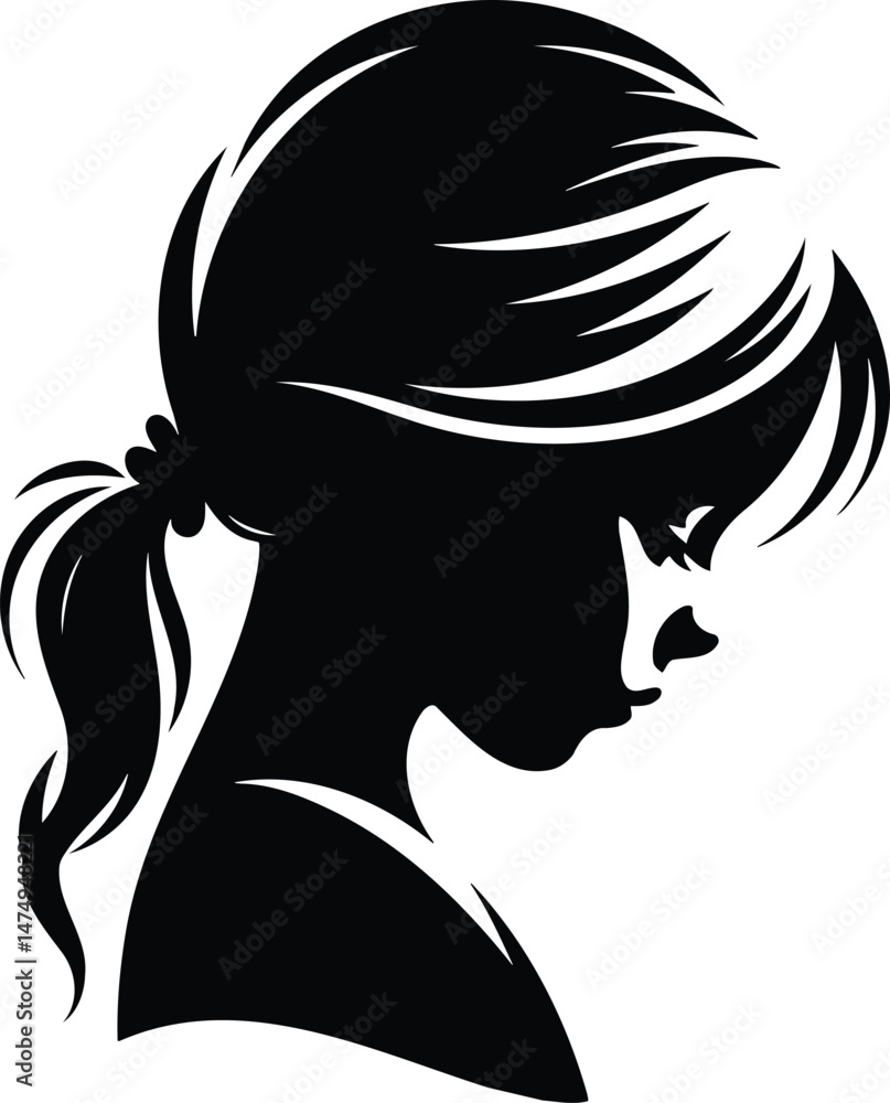 Shy Kid Silhouette Icon Shy Kid Silhouette Icon