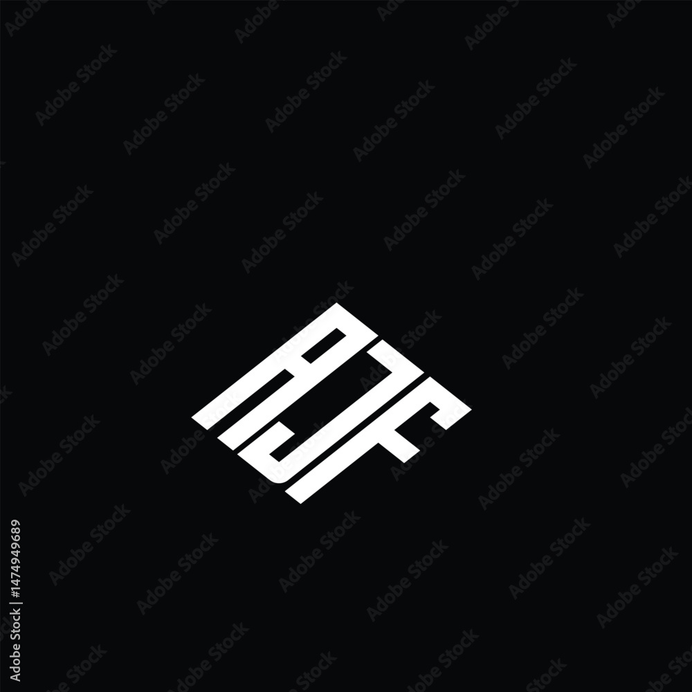 AJF letter logo design on black background. AJF letter logo design on black background.