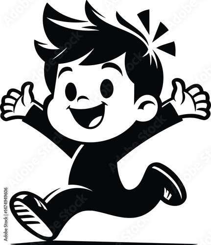 Happy Kid Arms Outstretched