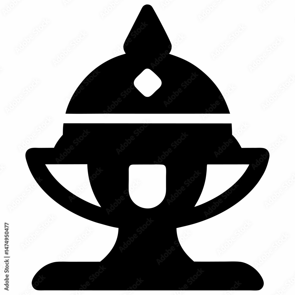 Fototapeta premium Vintage black vector icon on white background.