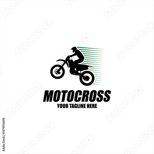 motocross silhouette logo vector illustration