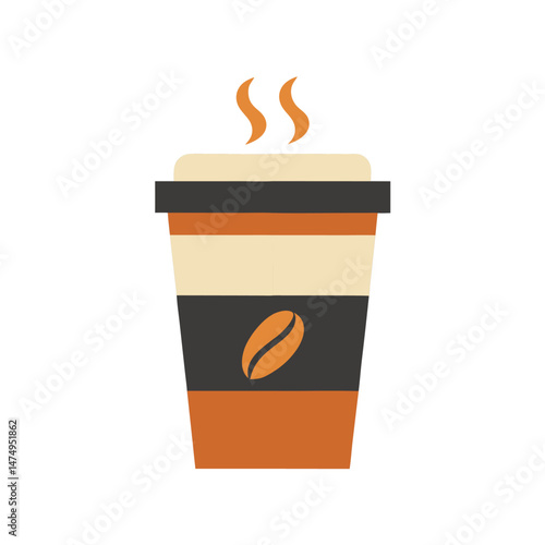 hot beverage coffee cup vector on white background