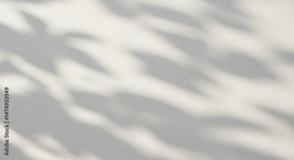 Obraz premium Leafy silhouettes dance on blank wall