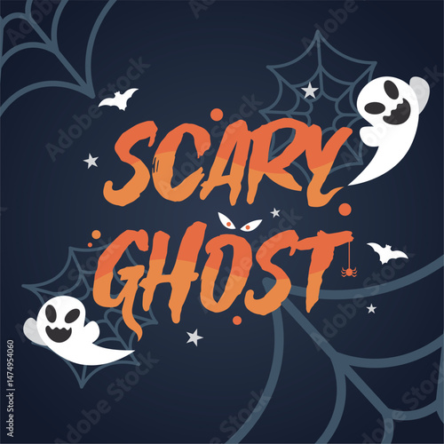 Isolated halloween lettering with ornaments Vector