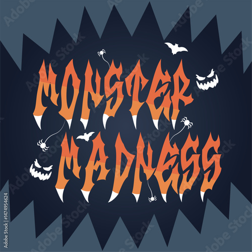 Isolated halloween lettering with ornaments Vector