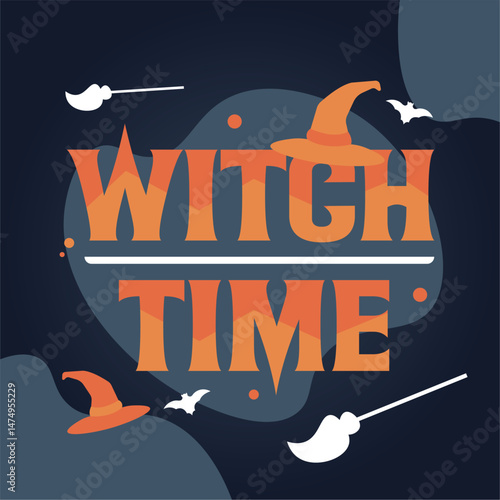 Isolated halloween lettering with ornaments Vector