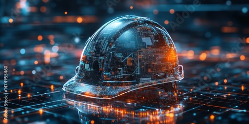 Fusion of technology and safety in modern hard hats showcasing innovation in construction