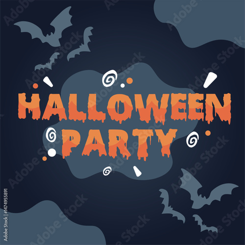 Isolated halloween lettering with ornaments Vector