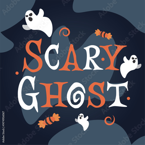 Isolated halloween lettering with ornaments Vector