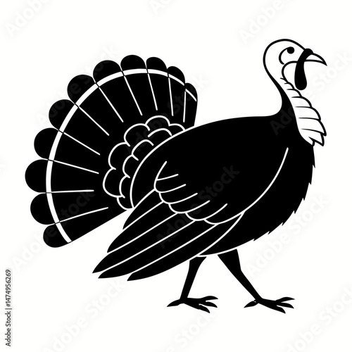 Logo and symbol of a turkey for Thanksgiving