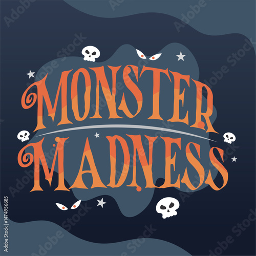 Isolated halloween lettering with ornaments Vector
