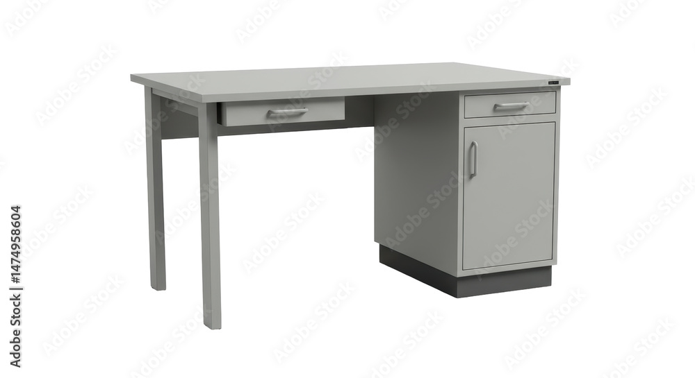 Isolated Metal Desk Isolated Metal Desk