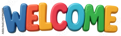 3d colorful welcome graphic for classroom event