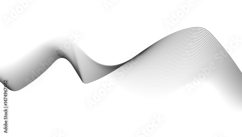 Abstract wave element for design. Digital frequency track equalizer. Vector illustration. Wave with lines created using blend tool.