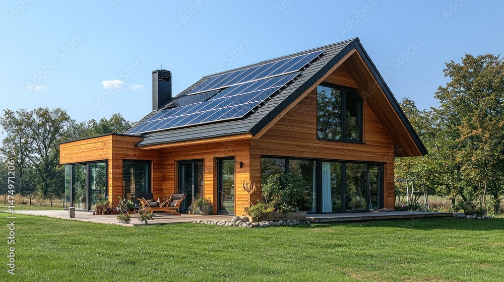 Eco-Friendly Modern A-Frame House with Solar Panels Eco-Friendly Modern A-Frame House with Solar Panels