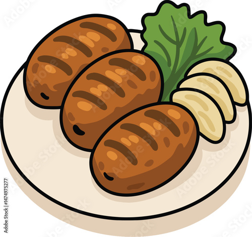 A fun and colorful illustration inspired by classic Thai cuisine. Perfect for food lovers, kitchen decor, or anyone who enjoys the charm of traditional Thai dishes in a playful art style.