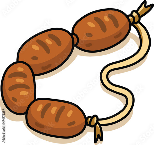 A fun and colorful illustration inspired by classic Thai cuisine. Perfect for food lovers, kitchen decor, or anyone who enjoys the charm of traditional Thai dishes in a playful art style.