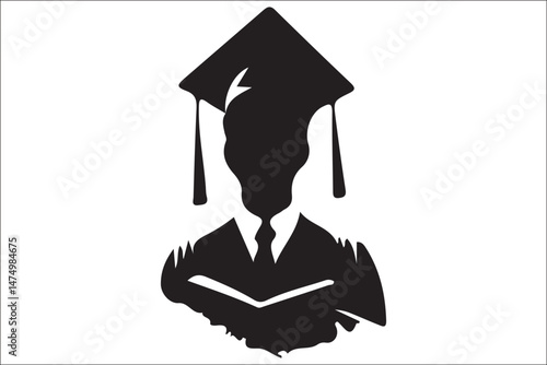 Graduation Cap Silhouette Celebrating Student Achievement.