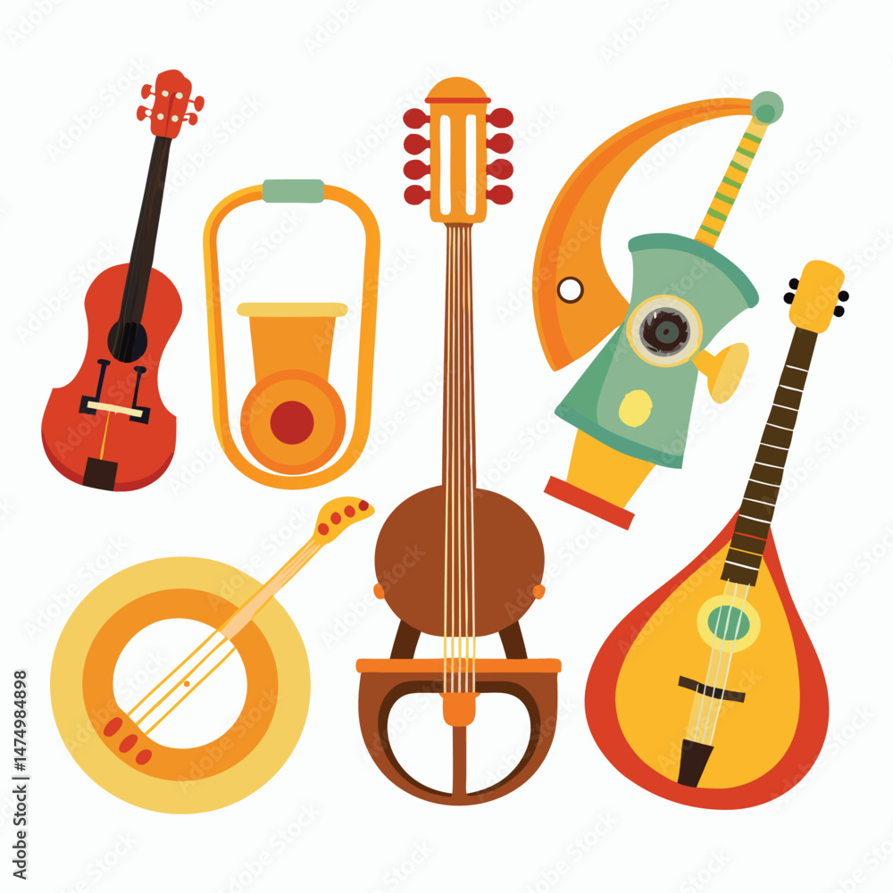 Fototapeta premium Six classic loop instrument isolated on white background