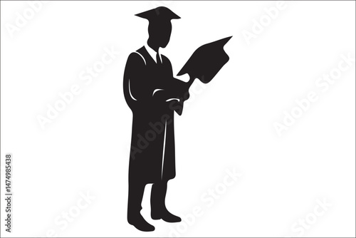 Graduation Cap Silhouette Celebrating Student Achievement.