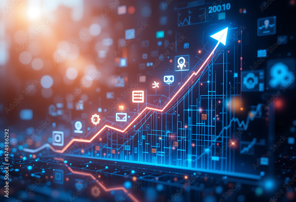 Financial Growth and Technology Concept Financial Growth and Technology Concept
