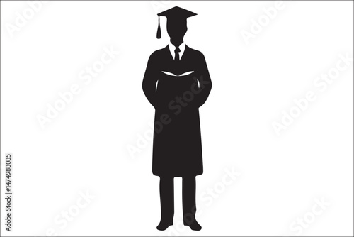 Graduation Cap Silhouette Celebrating Student Achievement.