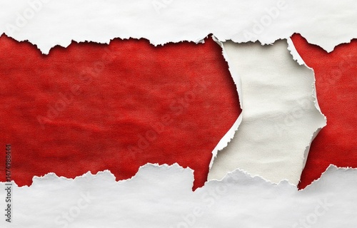 Wallpaper Mural Ripped white paper revealing red background Torontodigital.ca