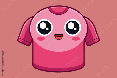 Cute Pink Cartoon T-Shirt Character Design for Kids