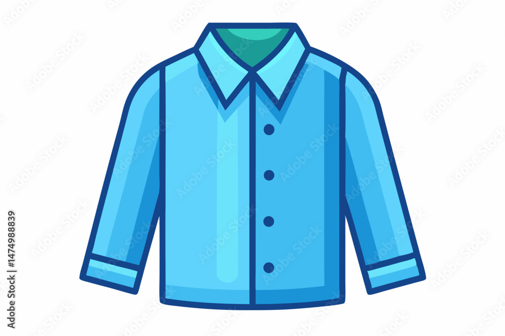 Light Blue Long Sleeve Button Up Shirt Casual Wear Fashion Design Illustration Light Blue Long Sleeve Button Up Shirt Casual Wear Fashion Design Illustration
