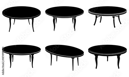 Collection of black silhouette designs with transparency for various creative applications