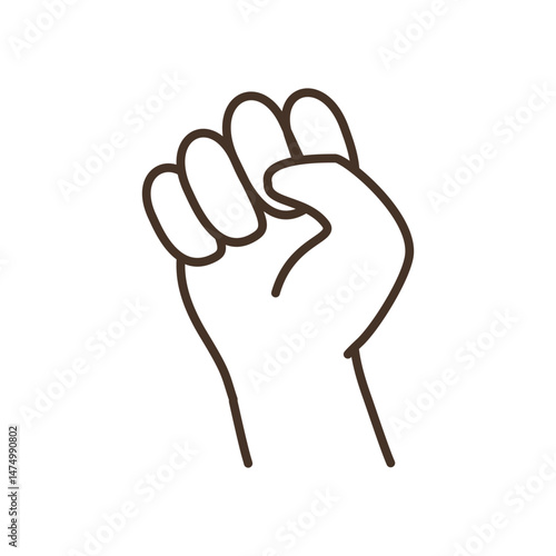 Raised Fist Line Punch Power