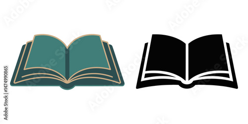 vector illustration of books, Books Icons - Acme Series, Book Flat Icon, Multicolored book spines. Books on a transparent background. Vector illustration in flat style, Books doodle drawings.
