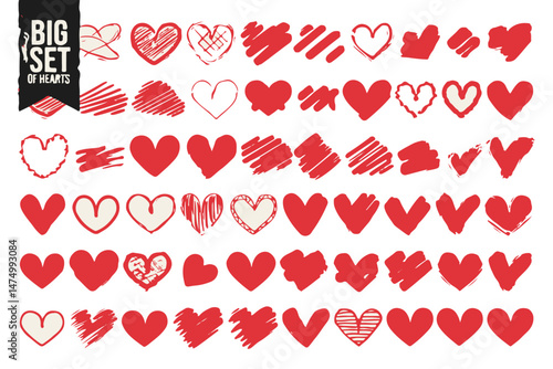 Love's heart in a pink and red seamless vector pattern, a romantic illustration for Valentine's Day card design and holiday celebration