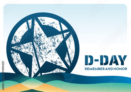 D-Day. Remembrance and Honor – banner, poster, vector illustration