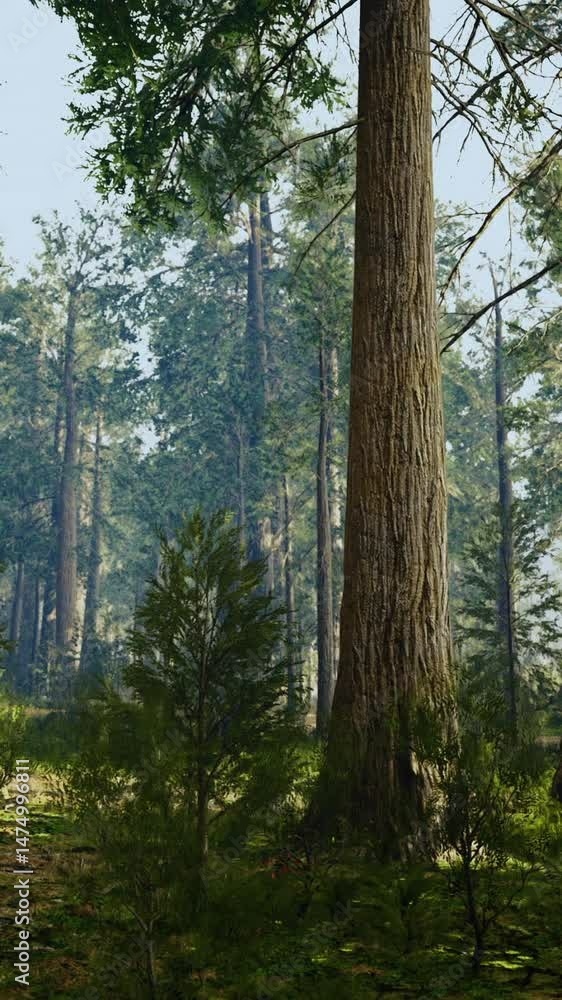 Beneath a clear blue sky, a serene forest features towering trees surrounded by diverse undergrowth, creating a peaceful natural atmosphere during the day. Beneath a clear blue sky, a serene forest features towering trees surrounded by diverse undergrowth, creating a peaceful natural atmosphere during the day.