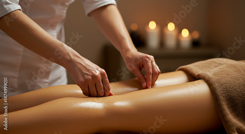 Wallpaper Mural Relaxing spa massage therapy for pain relief and wellness treatment at a luxury health and beauty center, lymphatic drainage. Torontodigital.ca