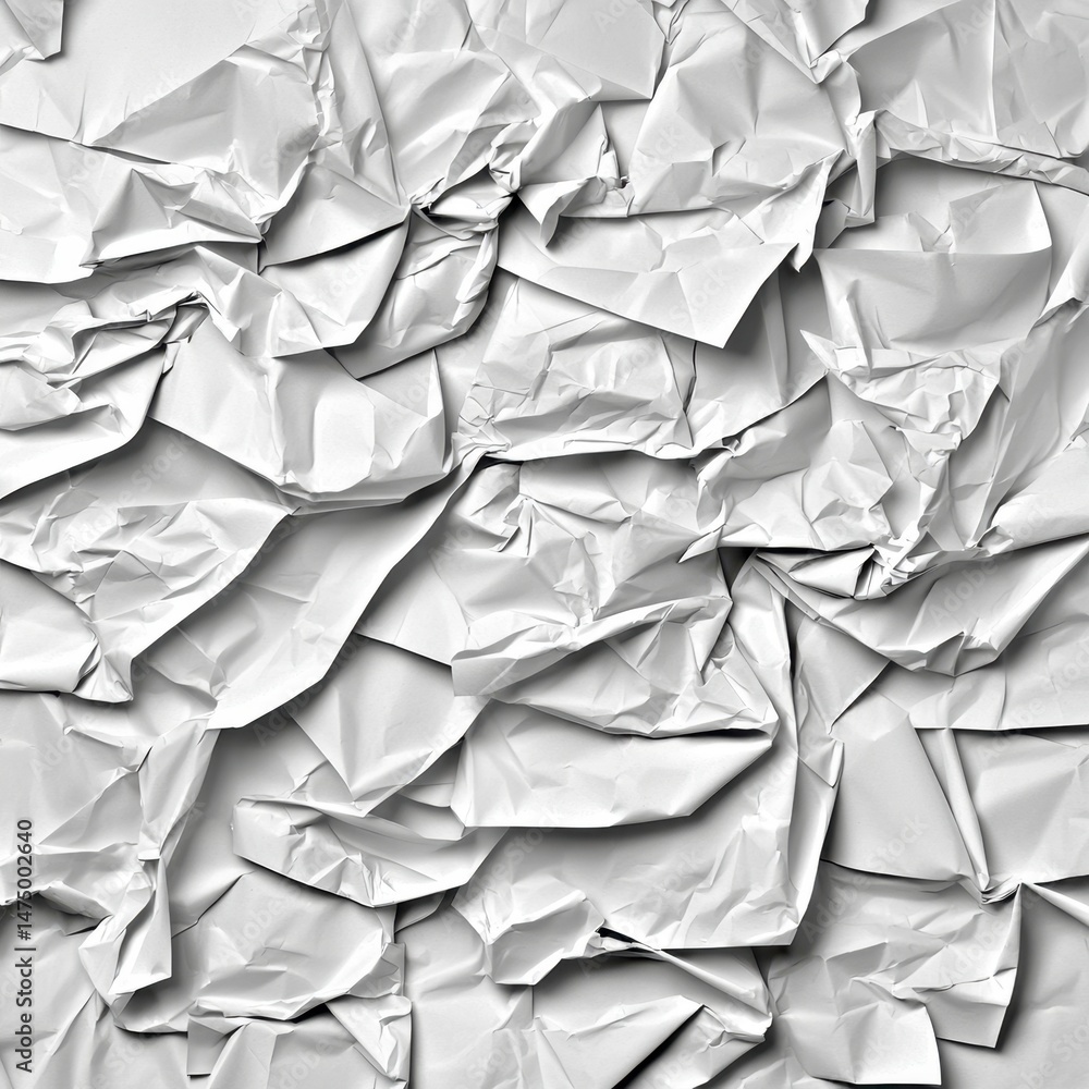 Obraz premium Abstract Crumpled White Paper Texture Background