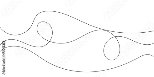 Abstract Wave-Like Lines with Intertwined Circles.A minimalist design featuring flowing, wavy lines that intertwine and create subtle, organic shapes.