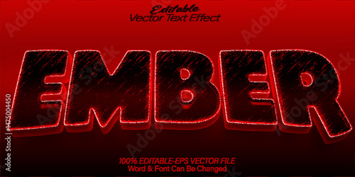 Ember Vector Text Effect Editable Alphabet Red Fire Flame Hot Grill