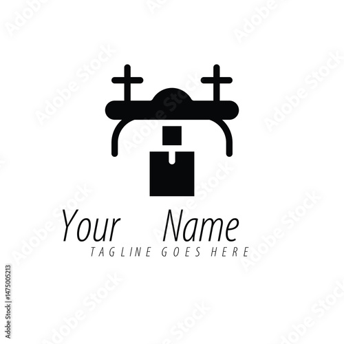 Drone Delivery Service Logo  Innovative Package Delivery System
