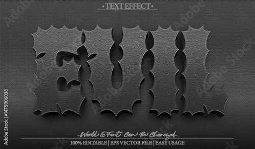 Evil Vector Text Effect Editable Alphabet Dark Black Bad Villain
