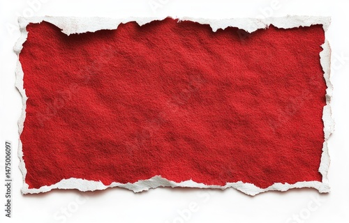 Wallpaper Mural Red paper ripped from white background Torontodigital.ca