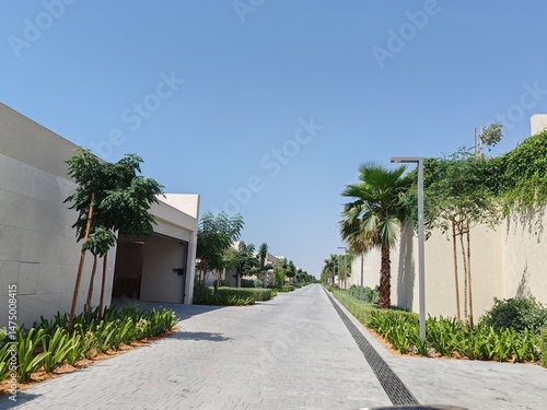 Photography Villa's Or Houses With Their Cream Color Design And Front Side Outdoor View