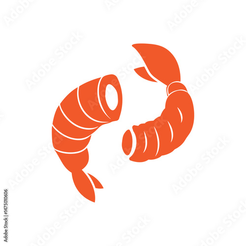 shrimp vector illustration. Shrimp prawn icon. white vector illustration on white background