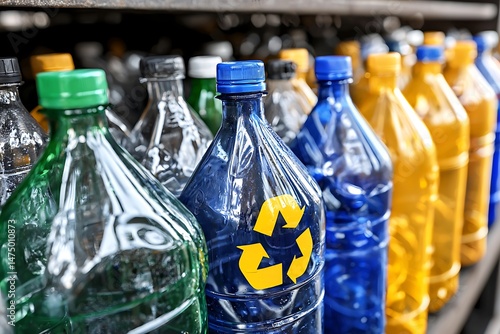 Recycling: A Collection of Plastic Bottles Ready for a Second Life