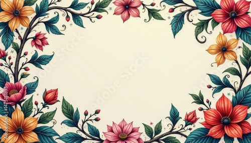 Intricate floral damask, swirling vines & leaves, graphic, vintage pattern, vintage