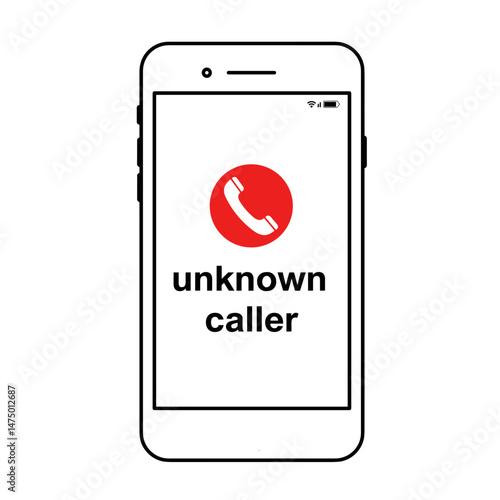 Phone Screen Displaying Unknown Caller Notification  