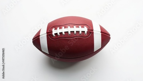 Overhead view of an american football on white , sports, ball, pigskin