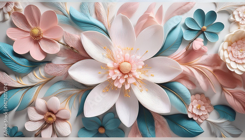 abstract floral design in pastel colors for prints postcards or wallpaper ai